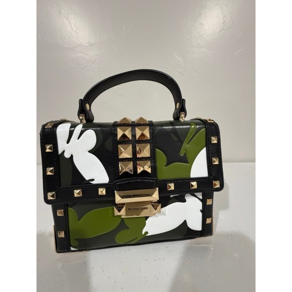 Michael Kors Camo Studded Satchel Handbag
